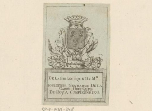 Ex libris of Antoine Poulletier