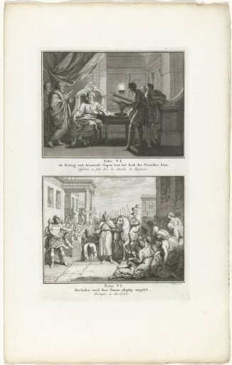 King Ahasuerus Having Read and Mordecai Led on Horseback by Haman