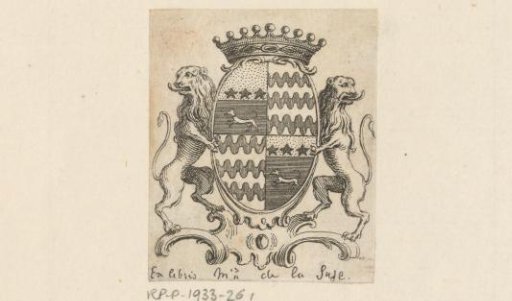 Ex libris, possibly of De la Suse