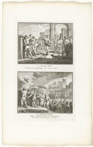Zechariah Stoned and Nebuchadnezzar Destroying Jerusalem