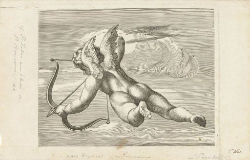 Amor shooting with arrow and bow