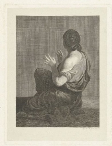 Seated woman seen from behind
