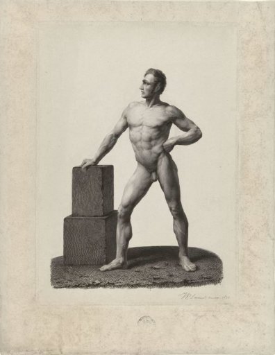 Academy study: standing nude man