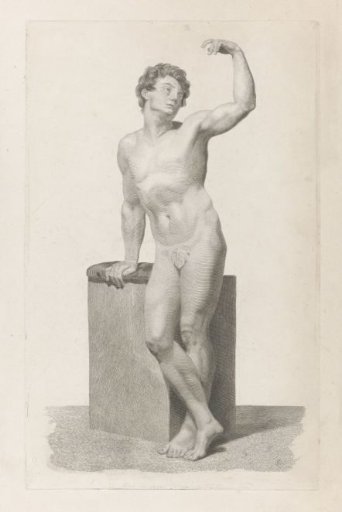 Study of a Standing Nude Man Leaning Against a Block