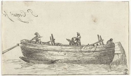 Four men in a ship