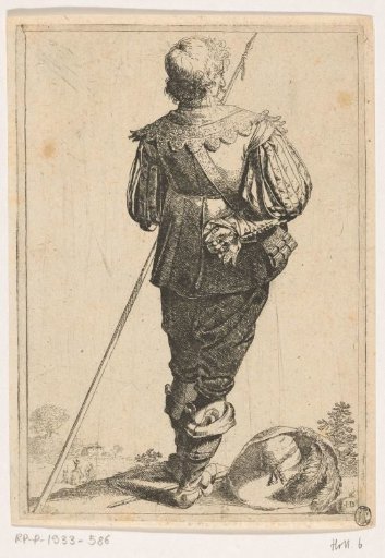 Officer with Spear, Seen from Behind