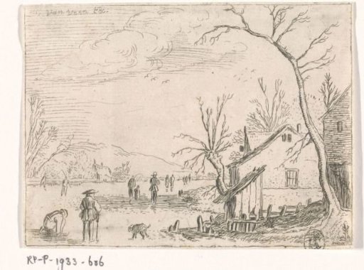 Winter Landscape with a Hill in the Background
