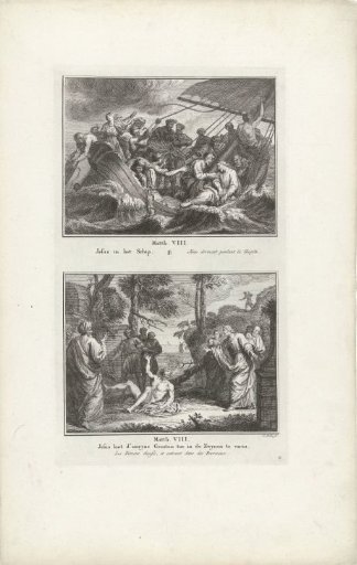Sleeping Christ on a Ship during the Storm and Christ Permits the Devils to Enter the Swine
