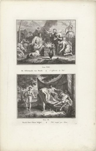 The Sacrifice of Noah and Noah Mocked by Ham