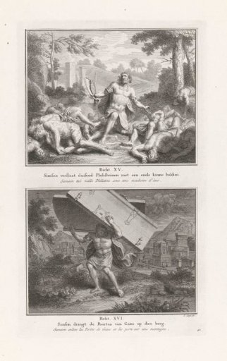 Samson Defeats the Philistines with a Jawbone of an Ass / Samson Carries the Gates of Gaza