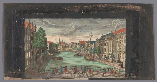 View of the Kloveniersburgwal and the Waag on the Nieuwmarkt in Amsterdam