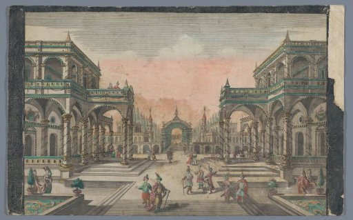 View of an avenue leading to a cypress garden in Constantinople