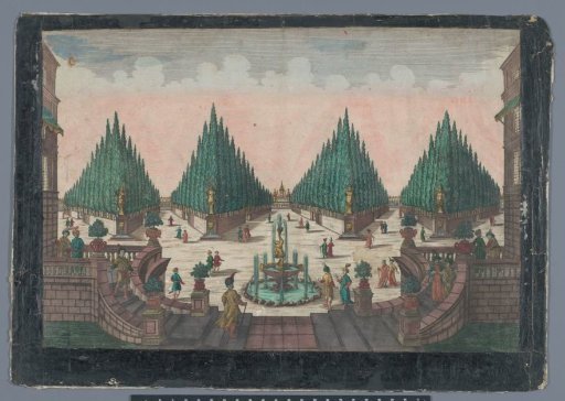 View of a cypress garden in Constantinople