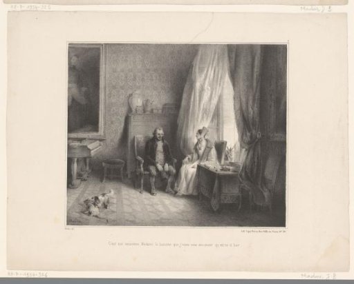 Man and woman seated in an interior