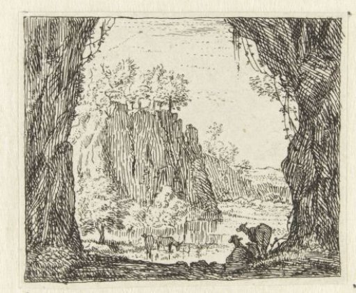 Italianate Landscape with Goats by a River