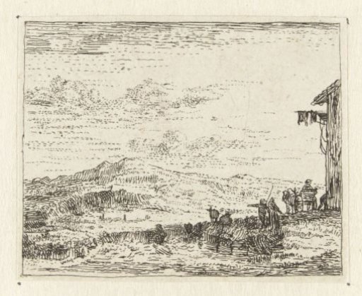 Italianate Landscape with Wagon at Inn