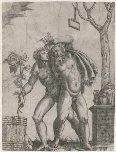 Silenus supported by a young bacchante