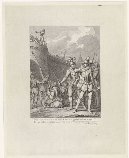 Leideners refuse the bread offered by the Spaniards, 1574