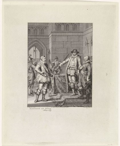 Orange returns his sword to Bossu in Hoorn, 1573