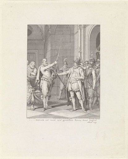 Egmond surrenders his sword to Alva, 1567