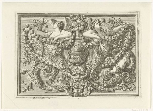 Panel with a vase on a mask