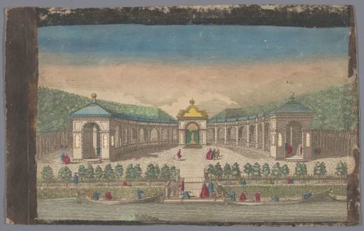 View of an amphitheater on the island of Kamenoi-Ostrow in the Neva River