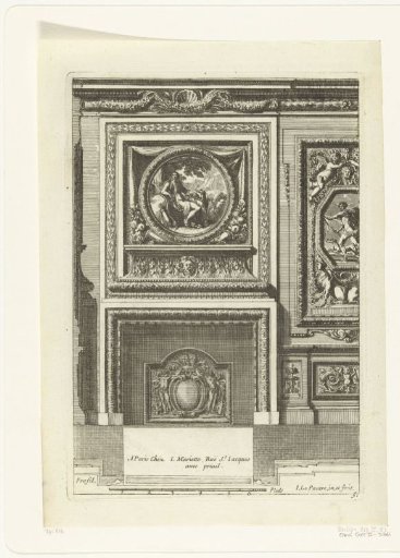 Lower panel with round painting