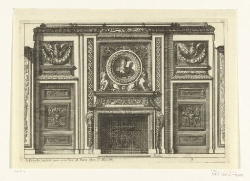 Fireplace with bust of an emperor