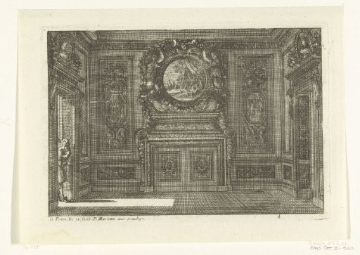 Room with fireplace and shutters