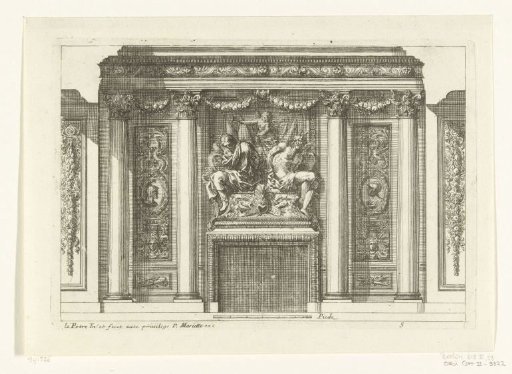 Fireplace with two chained prisoners