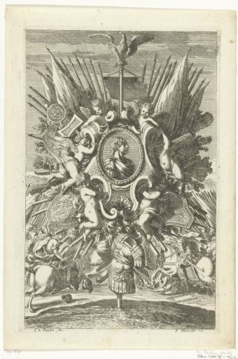 Armorial trophy on a stand