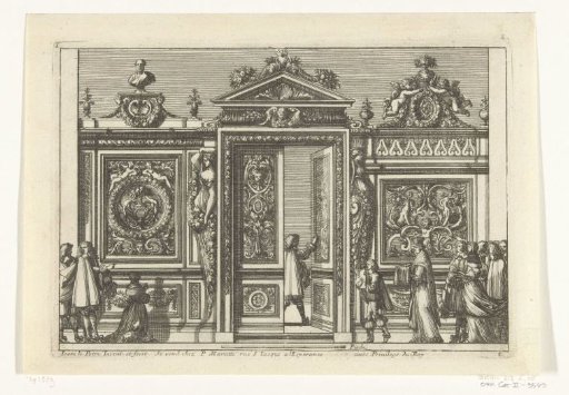 Choir screen with open door
