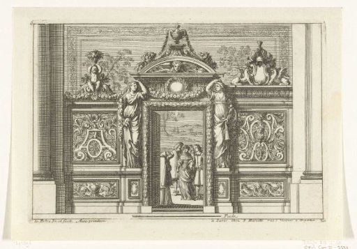 Choir screen with open door