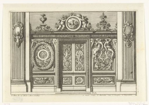Choir screen with two fluted pilasters