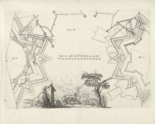 Plan of Two Fortified Fortifications