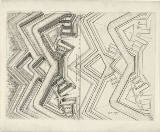 Design Drawing for a Fortified Fortress Wall