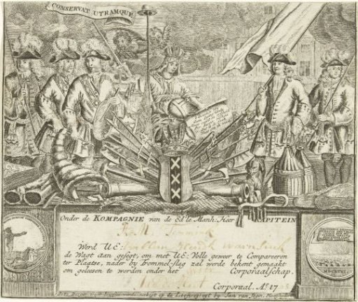 Shooting guild letter for Willem Hendrik Warnsink, 1768
