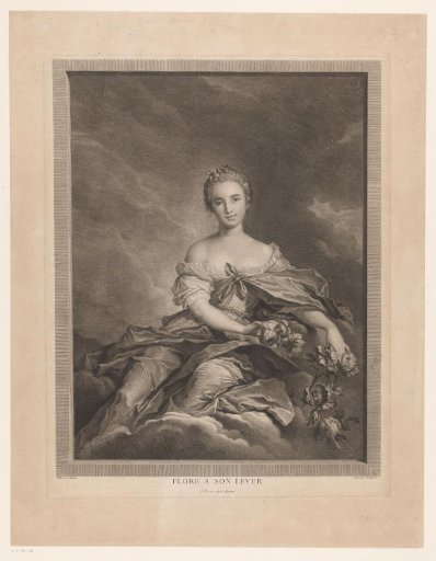 Flora on Clouds with Flowers in Her Hand