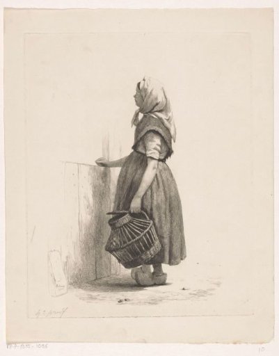 Standing girl with poultry basket