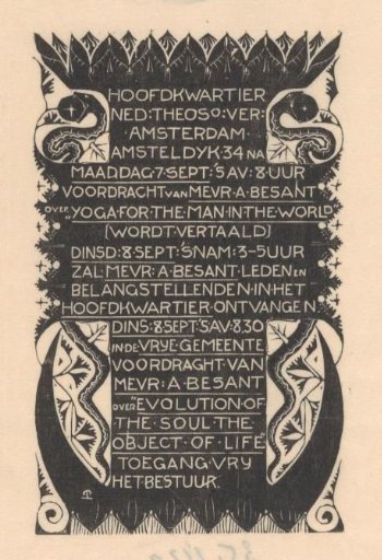 Advertisement of Karel de Bazel and Mathieu Lauweriks