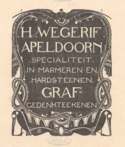 Advertisement of H. Wegerif