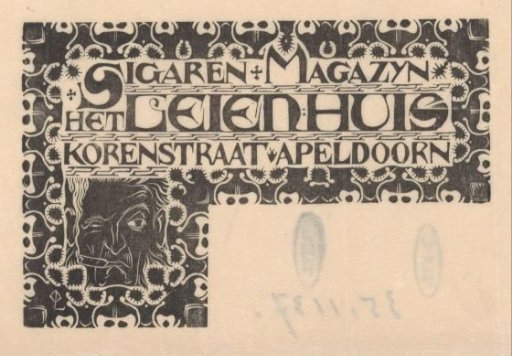 Advertisement of cigar store Het Leienhuis