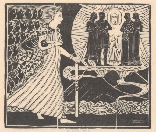 Walking Woman and Winged Figure