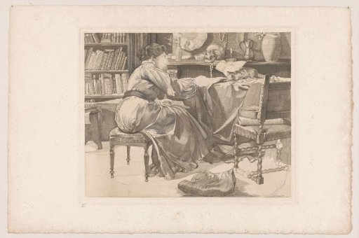 Woman and cat in a studio