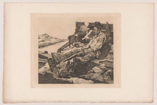 Two Workers at a Sand Excavation