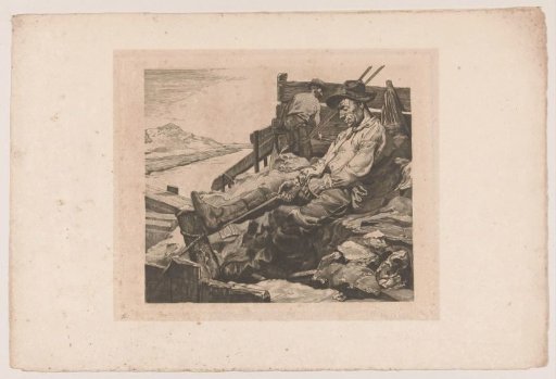 Two Workers at a Sand Excavation