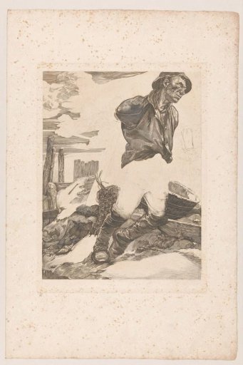 Worker Lowering a Rope