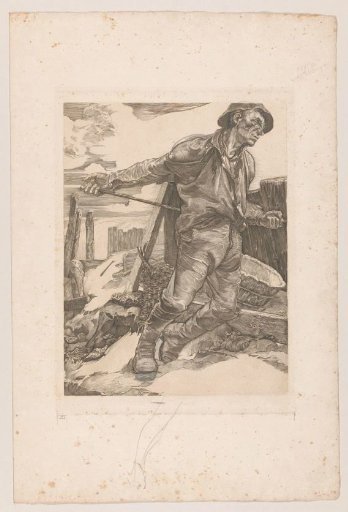 Worker Lowering a Rope