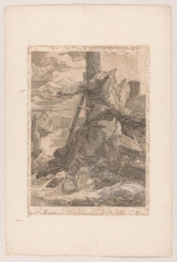 Worker Lowering a Rope