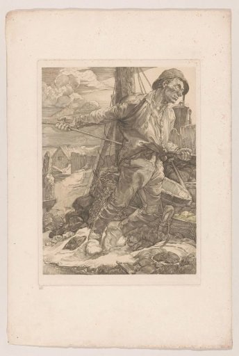 Worker Lowering a Rope